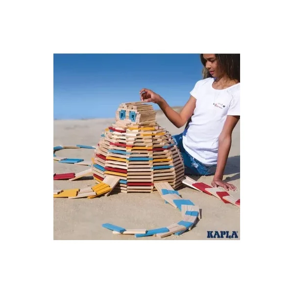 KAPLA Coffret Eté - 200 Planchettes en Bois Colorées 3-99 ans
