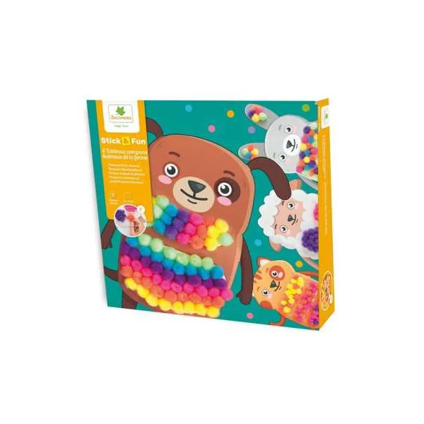 Kit 4 Tableaux Pompons Animaux de la Ferme Sycomore | Dès 3 ans