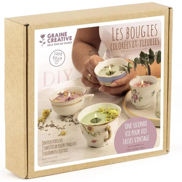 KIT BOUGIES FLEURIES ET COLOREES