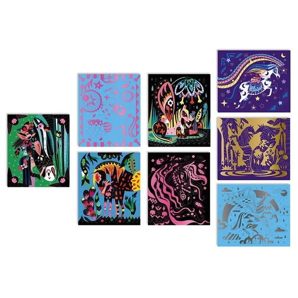 Kit Créatif Scratch Art Chevaux Et Licornes - Janod