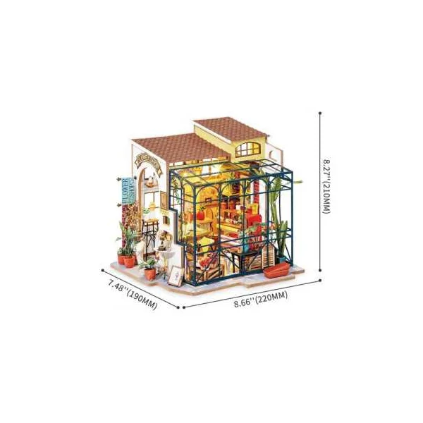 Kit DIY Miniature Emily's Flower Shop Rolife | Maquette Bois & LED