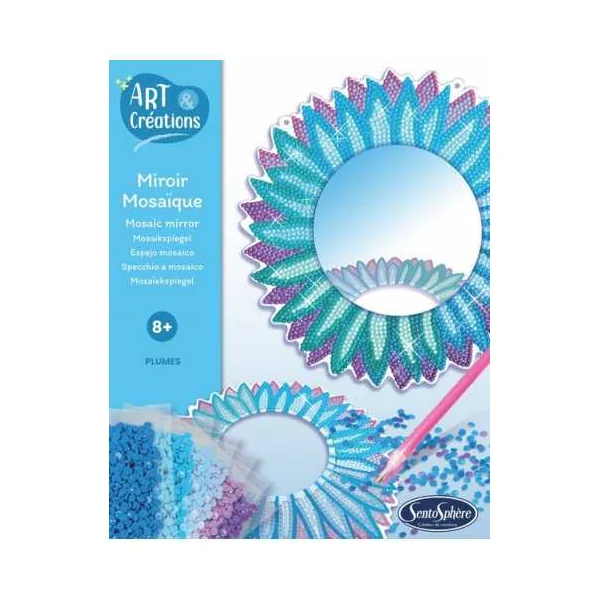 Kit Miroir à Décorer Mosaïques Plumes Sentosphère - Loisirs 8+