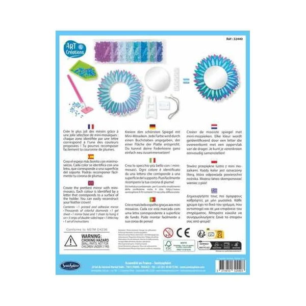 Kit Miroir à Décorer Mosaïques Plumes Sentosphère - Loisirs 8+