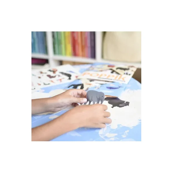 Kit Poppik Animaux du Monde | Poster Géant et Stickers | 5-10 ans