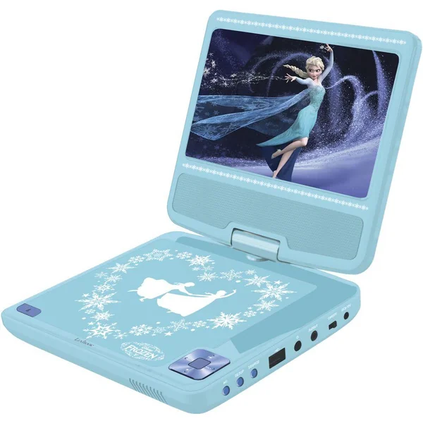 LECTEUR DVD PORTABLE AVEC ECRAN ROTATIF 7"ET PORT USB, ECOUTEURS REINE DES NEIGES