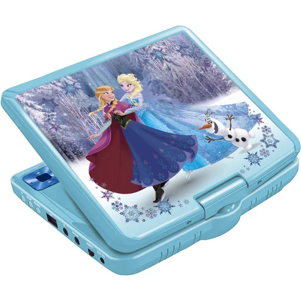 LECTEUR DVD PORTABLE AVEC ECRAN ROTATIF 7"ET PORT USB, ECOUTEURS REINE DES NEIGES
