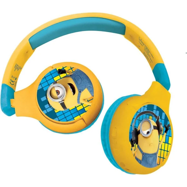 LES MINIONS - CASQUE 2 EN 1 BLUETOOTH® ET FILAIRE CONFORTABLE ET PLIABLE AVEC LIMITATION DE SON DESIGN