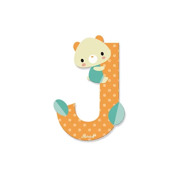 Lettre J en bois Pure - Janod - Décoration chambre d'enfant