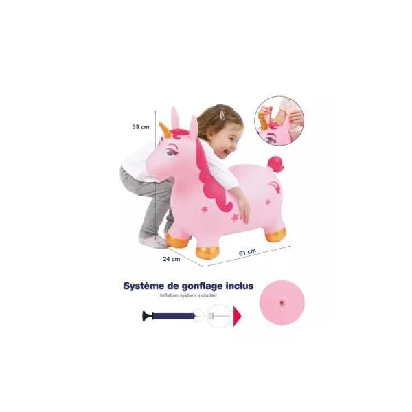 Licorne Bondissante Ludi - Animal Sauteur Enfant 10 mois+