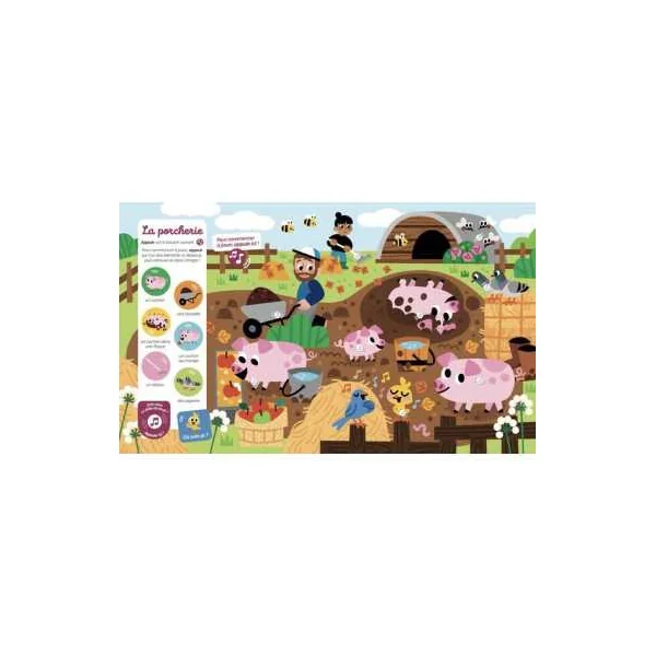 Livre sonore Cherche et trouve des tout-petits La ferme - Auzou