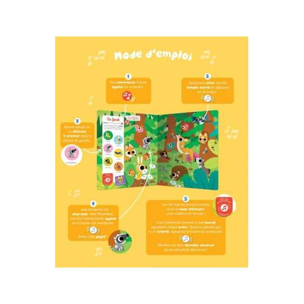 Livre sonore Cherche et trouve des tout-petits Les animaux - Auzou