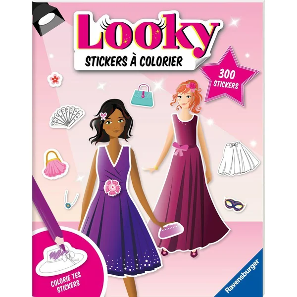LOOKY LIVRE STICKERS A COLORIER - ROBES DE SOIREE