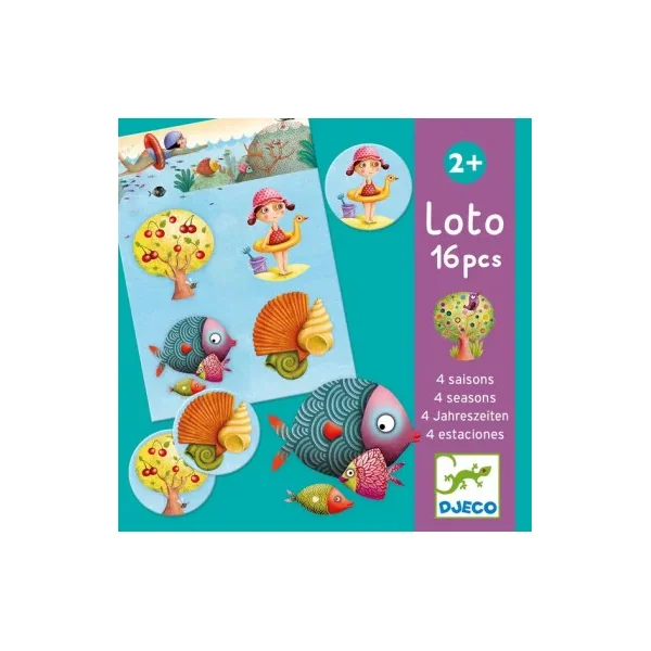 Loto des 4 saisons 16 pièces - jeu éducatif enfant - Djeco - LaPouleAPois.fr