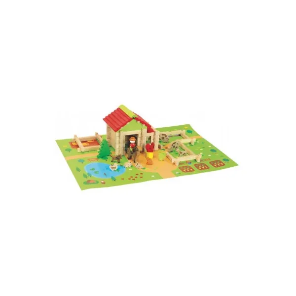 Ma Première Petite Ferme Jeujura 80 pièces - Jeu de Construction Bois