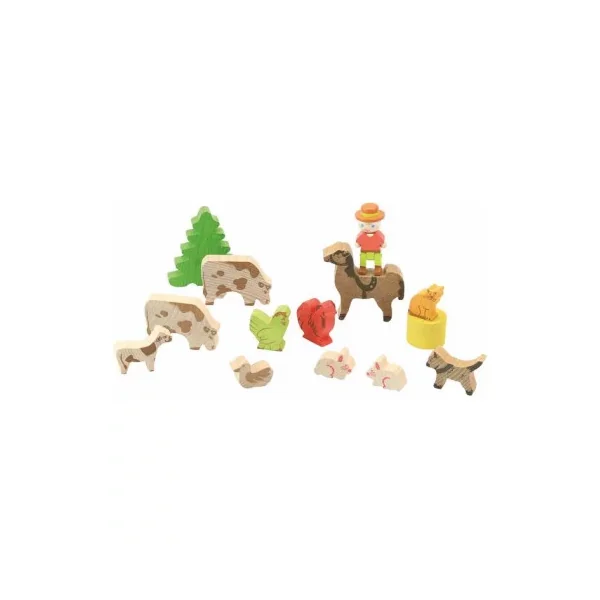 Ma Première Petite Ferme Jeujura 80 pièces - Jeu de Construction Bois