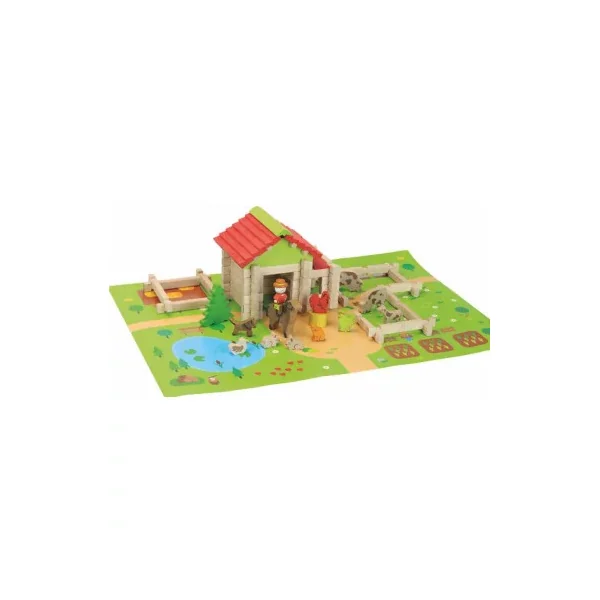 Ma Première Petite Ferme Jeujura 80 pièces - Jeu de Construction Bois