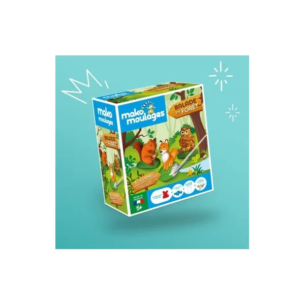 Mako Moulages Balade en Forêt | Coffret 3 Animaux à Créer dès 5 ans