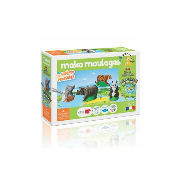 Mako Moulages Espèces Protégées | Kit 4 Animaux à Créer dès 5 ans
