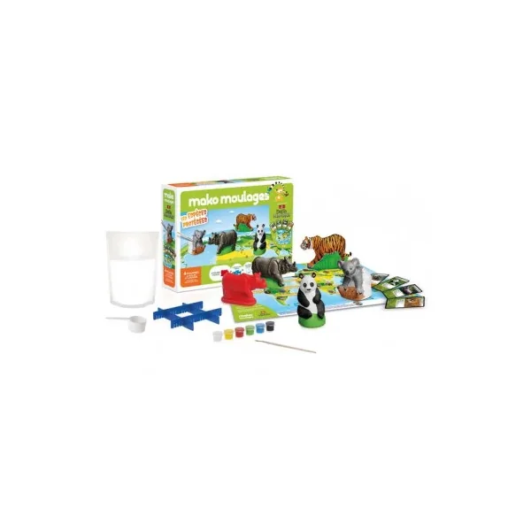 Mako Moulages Espèces Protégées | Kit 4 Animaux à Créer dès 5 ans