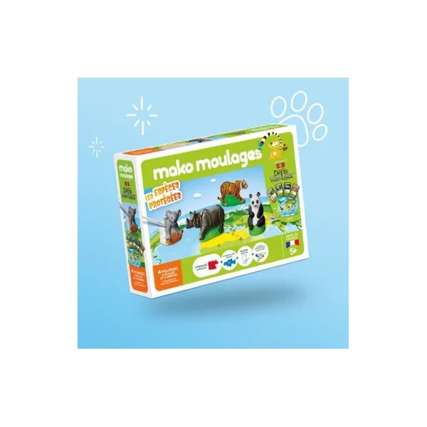 Mako Moulages Espèces Protégées | Kit 4 Animaux à Créer dès 5 ans