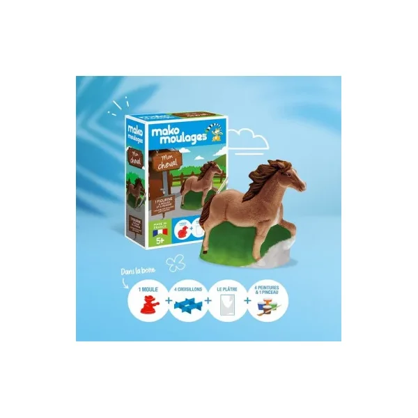 Mako Moulages Mon Cheval | Kit Créatif Figurine Plâtre dès 5 ans