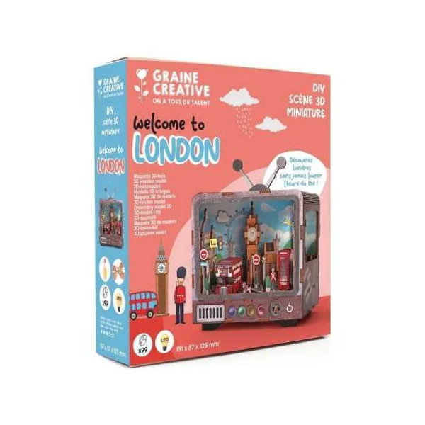 Maquette 3D TV Londres - Graine Créative - DIY créatif - Dès 8 ans