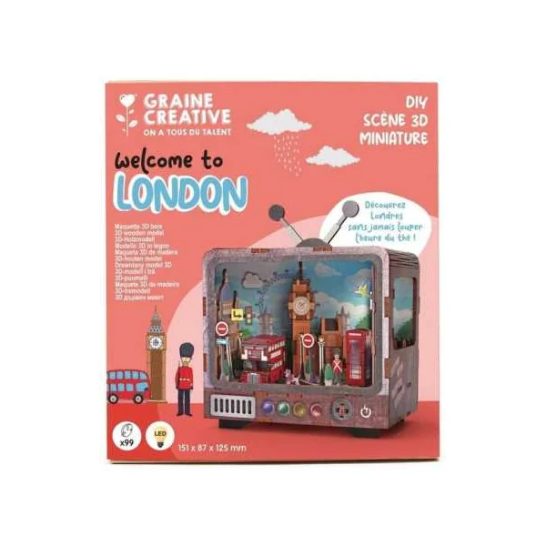 Maquette 3D TV Londres - Graine Créative - DIY créatif - Dès 8 ans