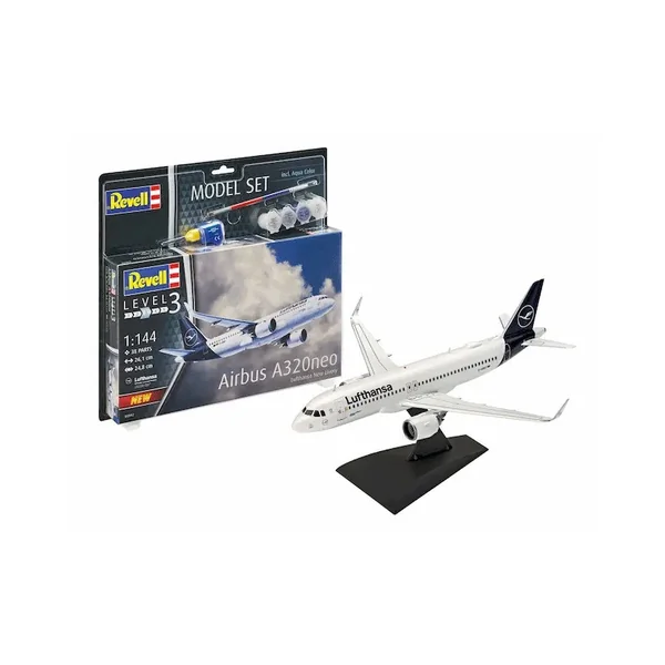 Maquette Avion Airbus A320neo Lufthansa New Livery Level 3 échelle 1:144 - Revell