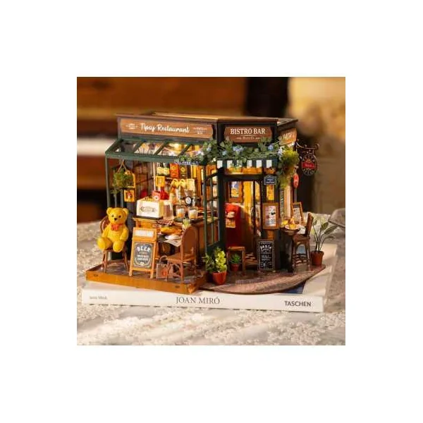 Maquette Book Nook Tipsy Restaurant Rolife | Puzzle 3D Bois LED