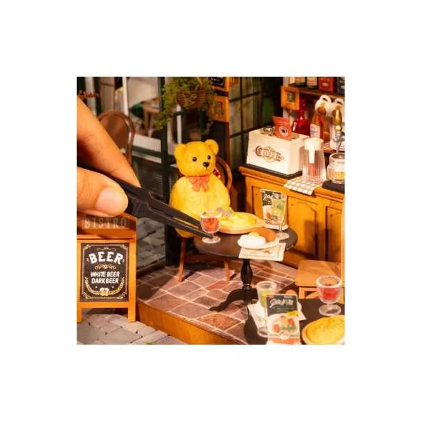 Maquette Book Nook Tipsy Restaurant Rolife | Puzzle 3D Bois LED