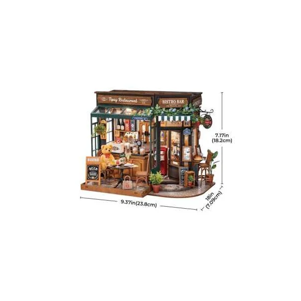 Maquette Book Nook Tipsy Restaurant Rolife | Puzzle 3D Bois LED