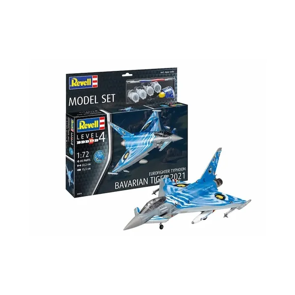 Maquette Eurofighter Typhoon Bavarian Tiger 2021? Avion de combat Level 4 échelle 1:72 - Revell
