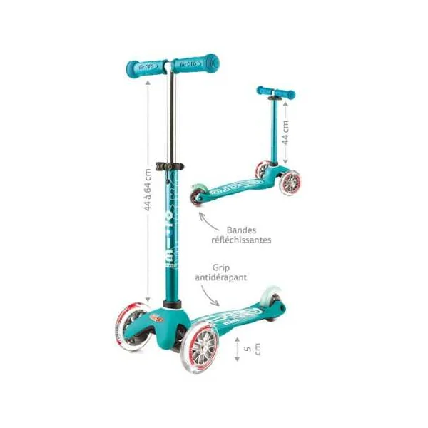 Mini Micro Deluxe LED Rouge | Trottinette 3 Roues Enfant 2-5 ans