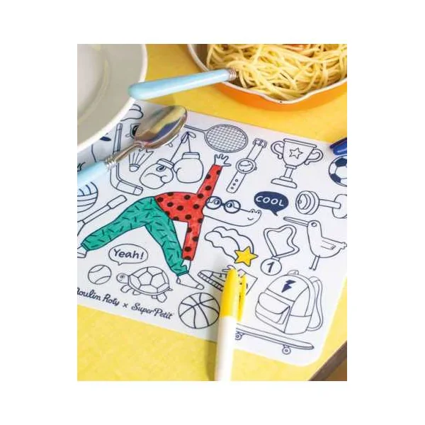 Mini set à colorier et 4 feutres Les Loufoques - Moulin Roty