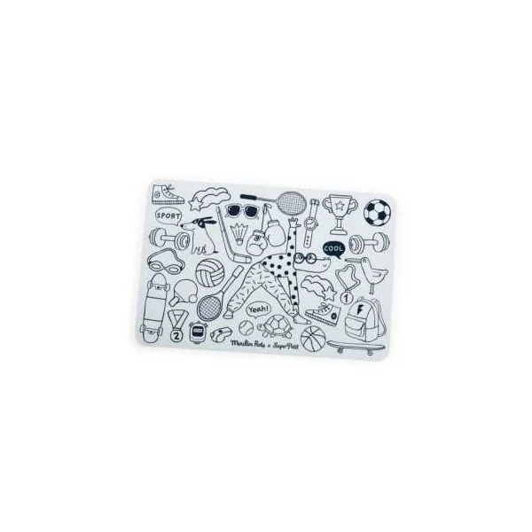 Mini set à colorier et 4 feutres Les Loufoques - Moulin Roty