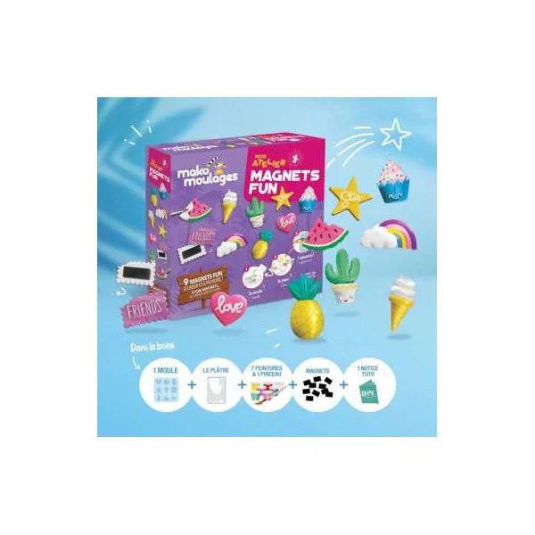 Mon Atelier Magnets Fun Mako Moulages | Kit Créatif dès 5 ans