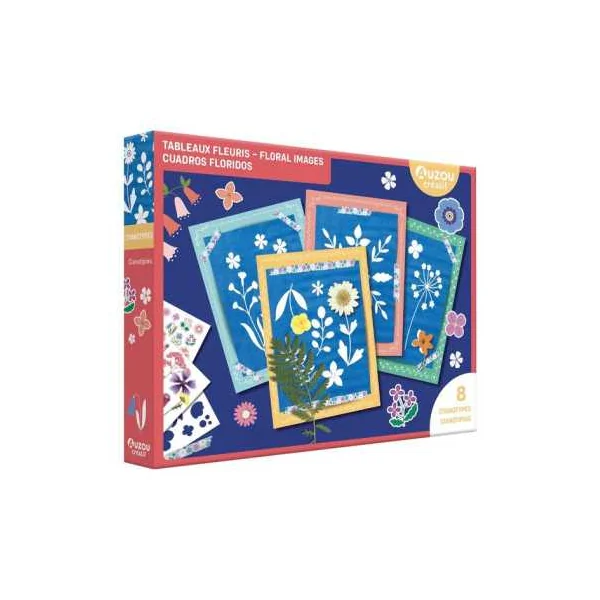 Mon coffret d'artiste tableaux fleuris cyanotypes - Auzou