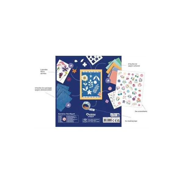 Mon coffret d'artiste tableaux fleuris cyanotypes - Auzou