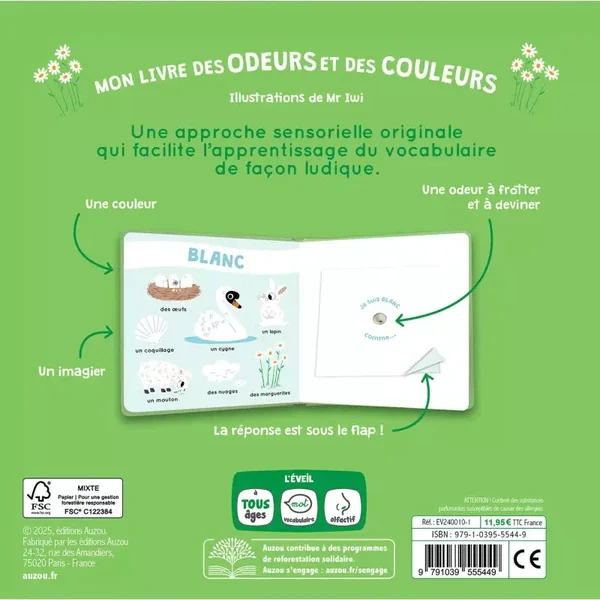 Mon livre des odeurs et des couleurs : La nature - Auzou