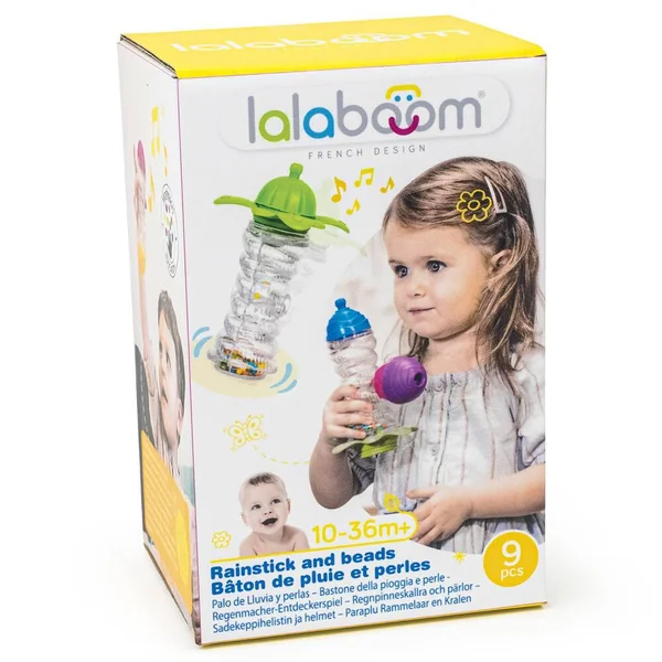 MONTESSORI - BATON DE PLUIE AVEC PERLES ET ACCESSOIRES - 7 PIECES
