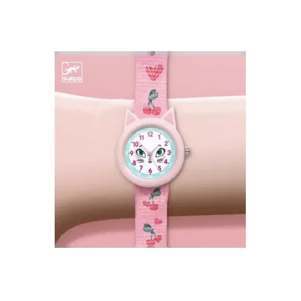 Montre Enfant Chat Djeco - Apprendre l'heure avec douceur dès 5 ans