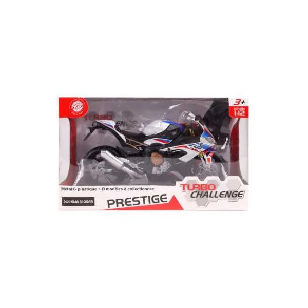 Moto BMW blanche S1000RR 1/12 - Turbo Challenge - Jouet - Dès 3 ans