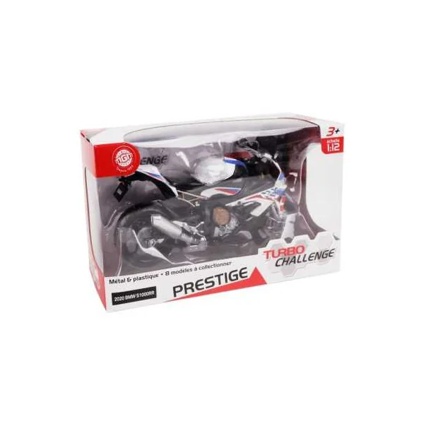 Moto BMW blanche S1000RR 1/12 - Turbo Challenge - Jouet - Dès 3 ans