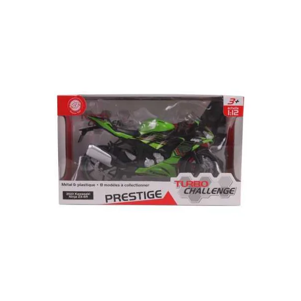 Moto Kawasaki Ninja verte 1/12 - Turbo Challenge - Jouet - Dès 3 ans