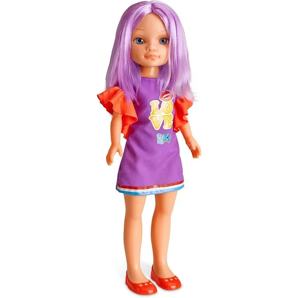 NANCY - POUPEE UN JOUR DE COULEUR - MODELE CHEVEUX VIOLET 42 CM