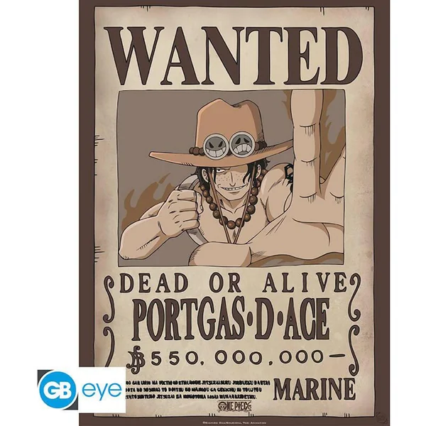 ONE PIECE SET 2 POSTERS CHIBI 52X38 WANTED LUFFY ET ACE