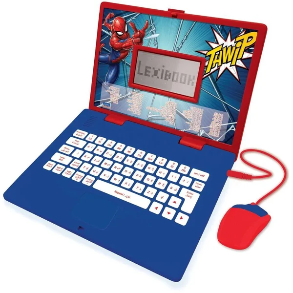 ORDINATEUR PORTABLE EDUCATIF PARLANT BILINGUE SPIDERMAN – 124 ACTIVITES EN ANGLAIS ET ARABE