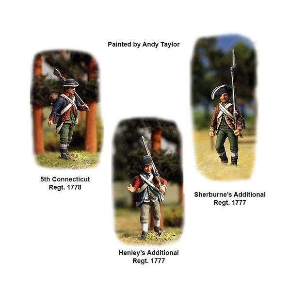 Pack 38 figurines Infanterie Continentale Guerre d'Indépendance des Etats-Unis 1776 / 1783 - Perry Miniatures