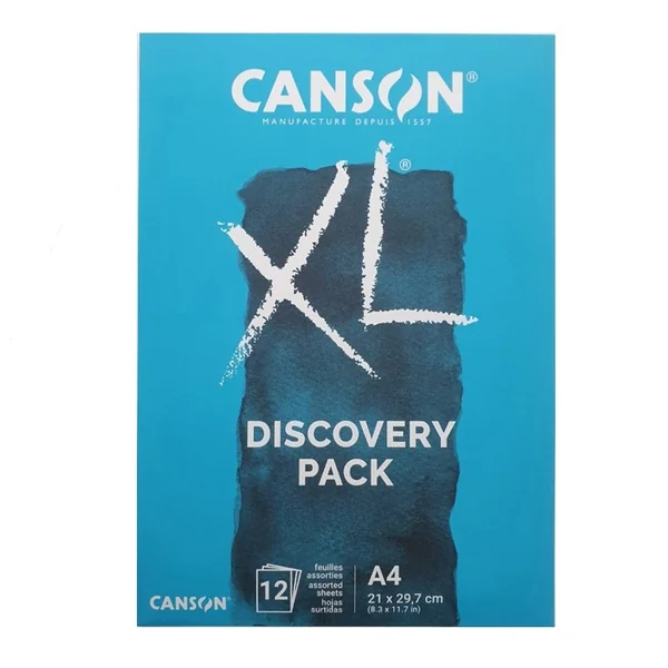 Pack découverte XL Canson Techniques Humides assortiment 3 x 4 Feuilles A4