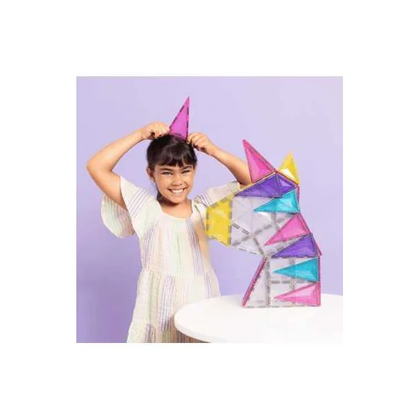 Pack Licorne Pailleté Connetix - 56 Tuiles Magnétiques - 3 ans+